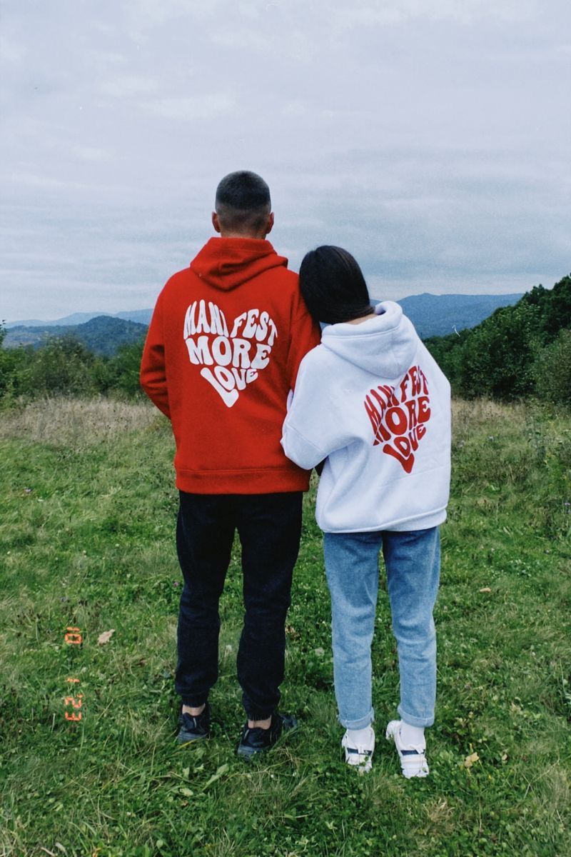 Manifest More Love Couple Oversized Hoodies