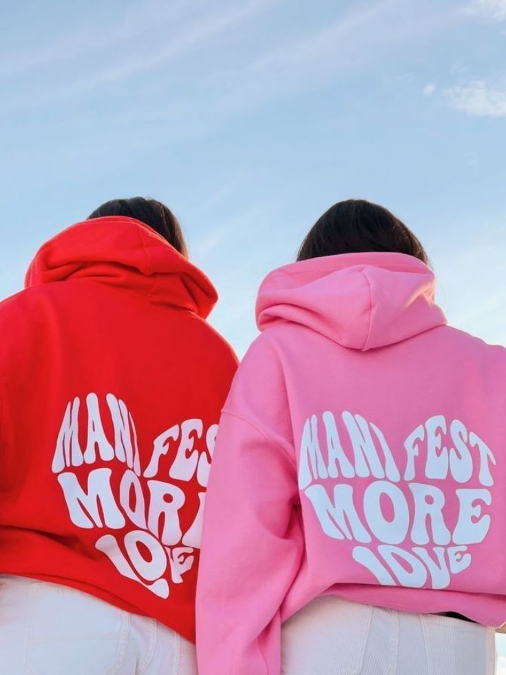 Manifest More Love Couple Oversized Hoodies