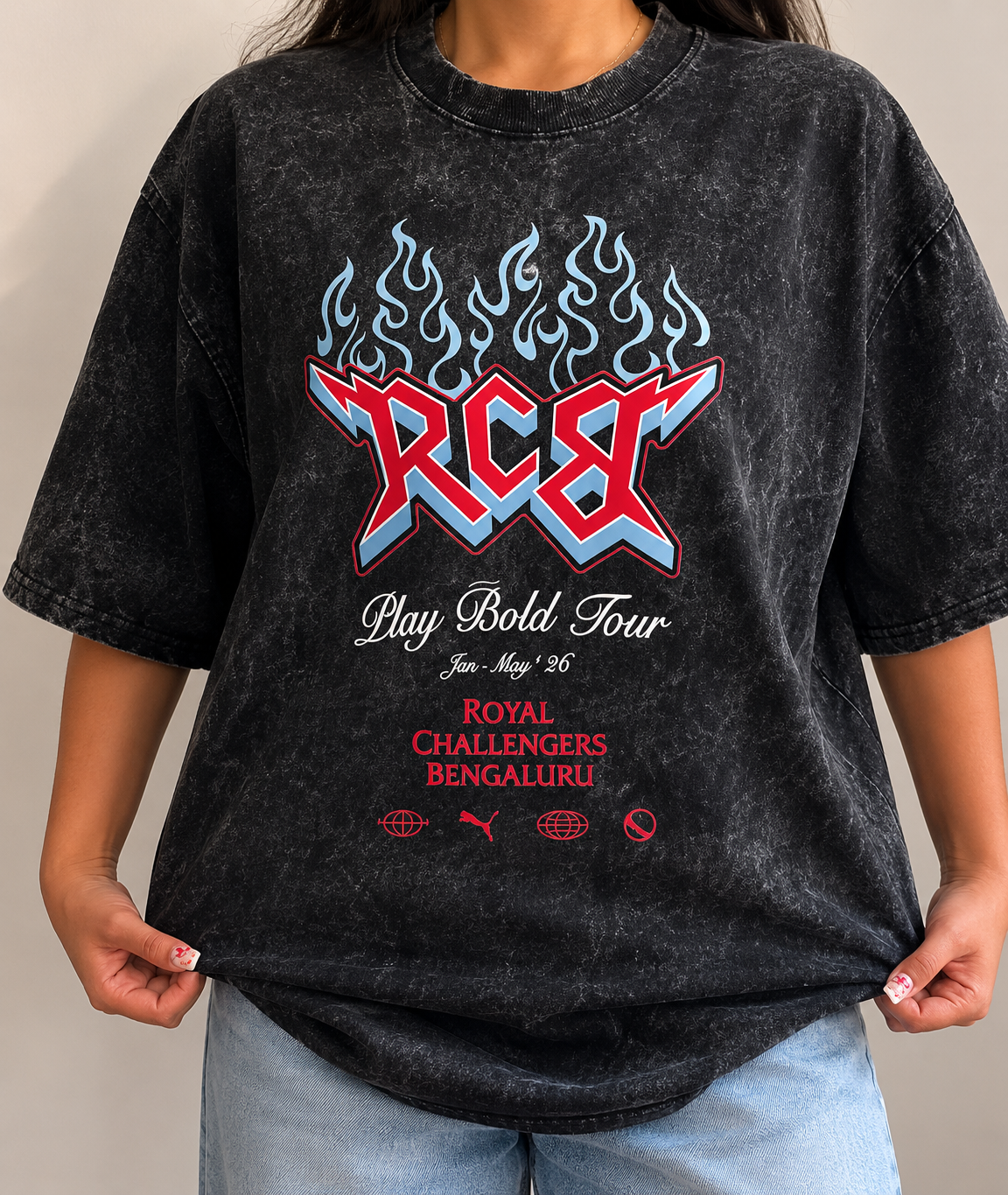 RCB Play Bold Tour Oversized T-Shirt