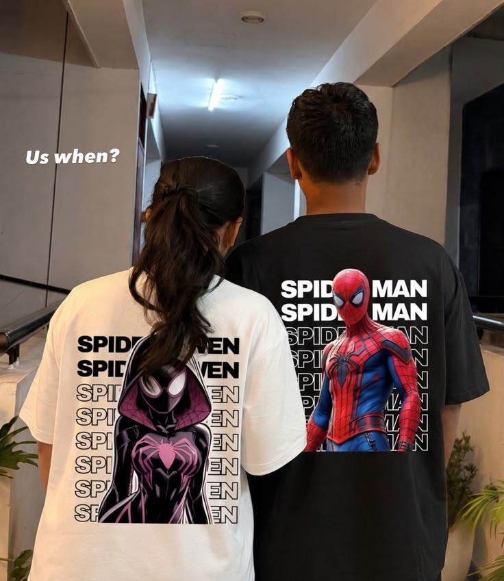 Spider-Man × Spider-Gwen Couple Oversized T-Shirts