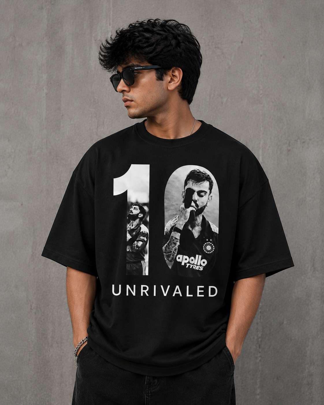 King Kohli Unrivaled Graphic Oversized Tee