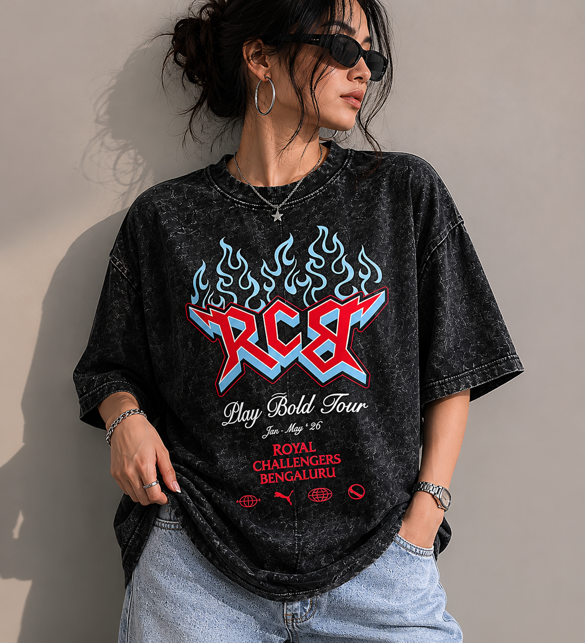 RCB Play Bold Tour Oversized T-Shirt