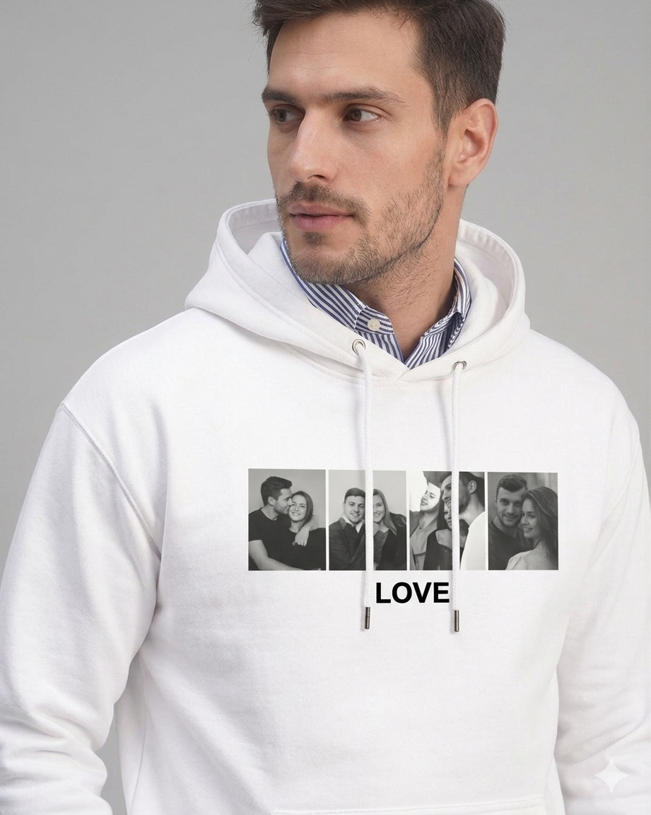 Custom Love Photo Strip Oversized T-Shirt