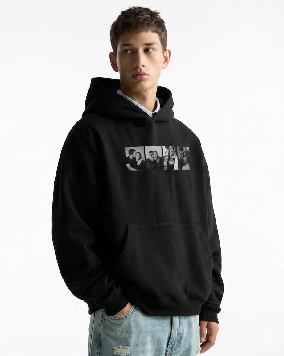 Custom Love Photo Strip Oversized T-Shirt