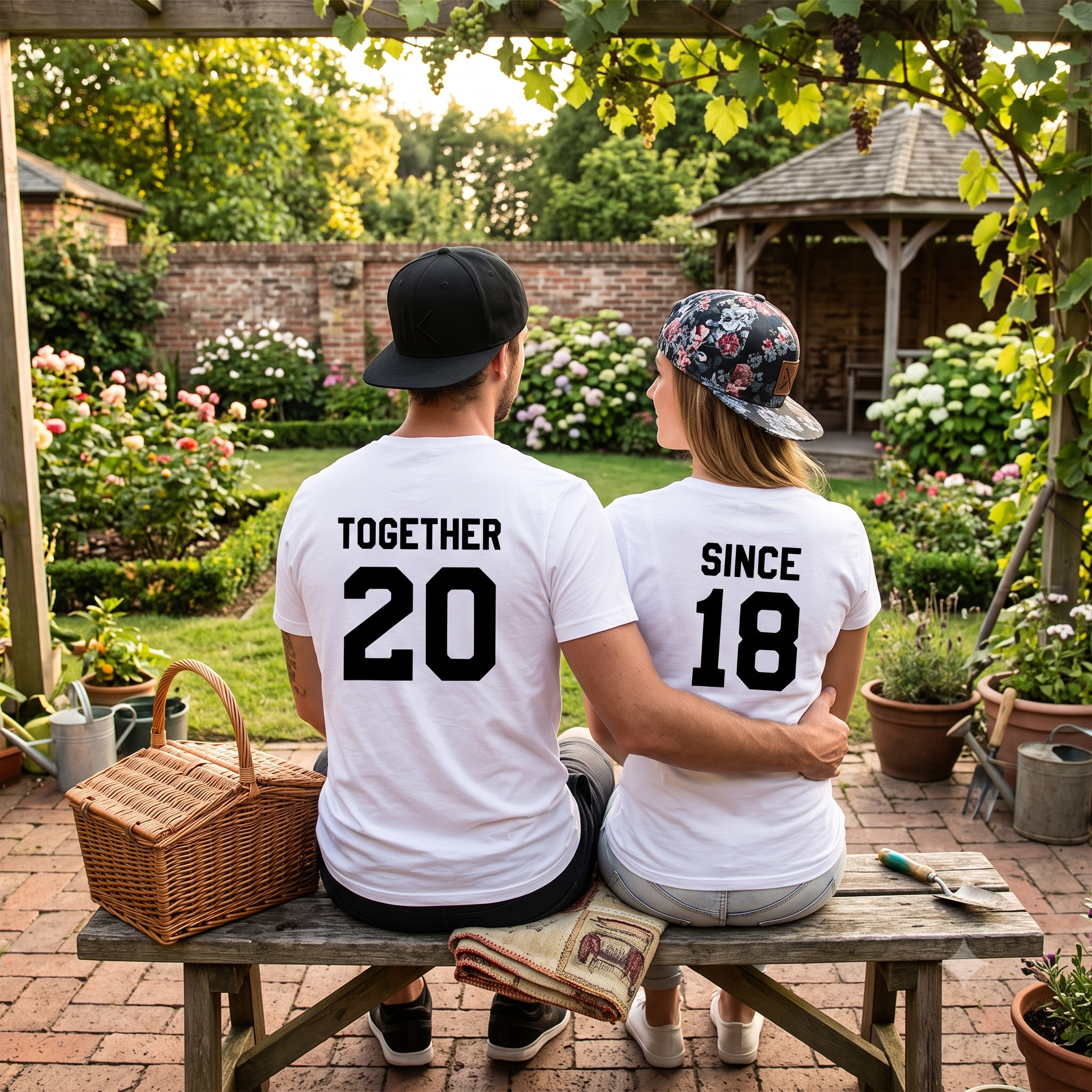 Together Since – Custom Year Matching Couple Oversized T-Shirts