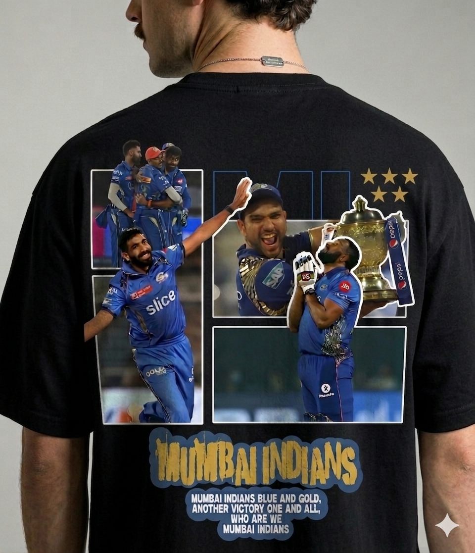 Rohit Sharma Special Edition Oversized T-Shirt – Mumbai Indians Tribute