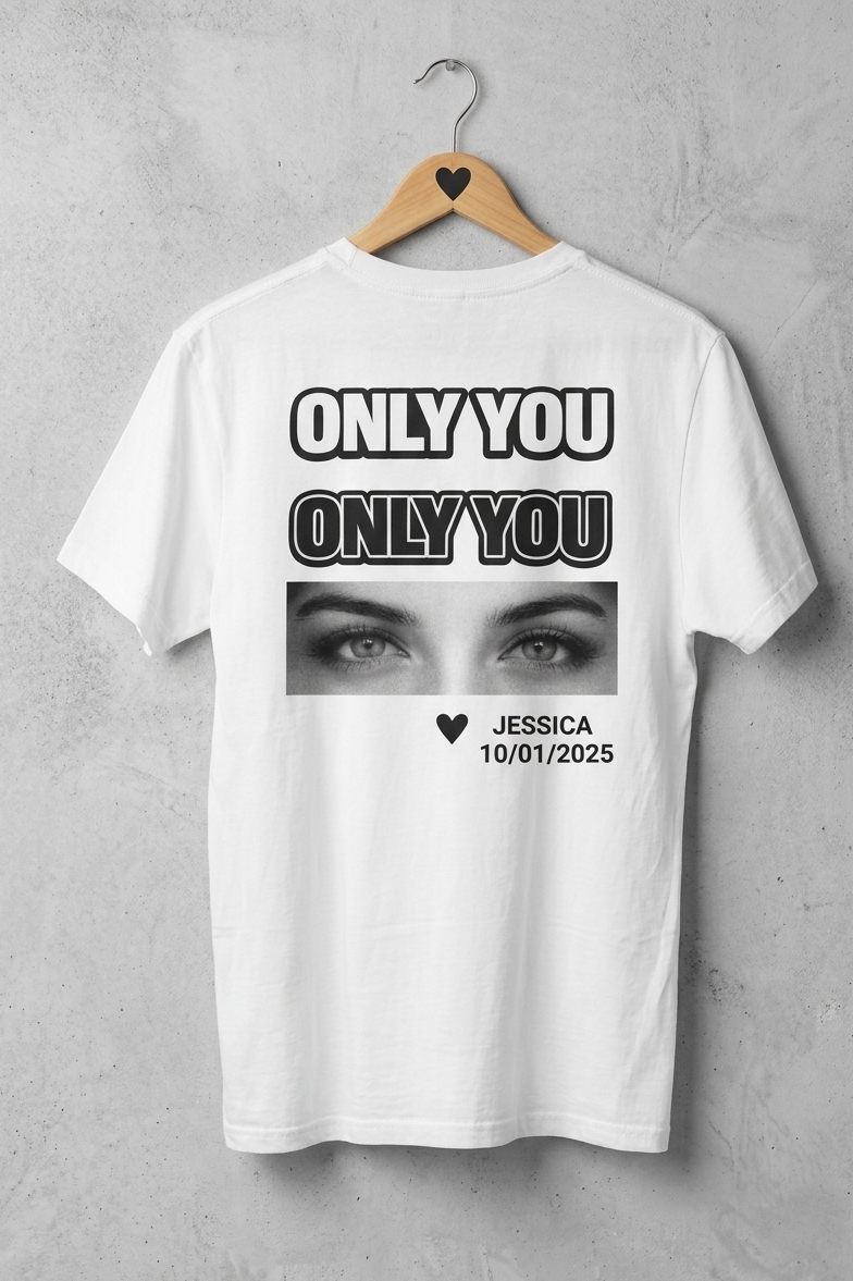 Custom Eyes Photo Graphic Oversized Tee