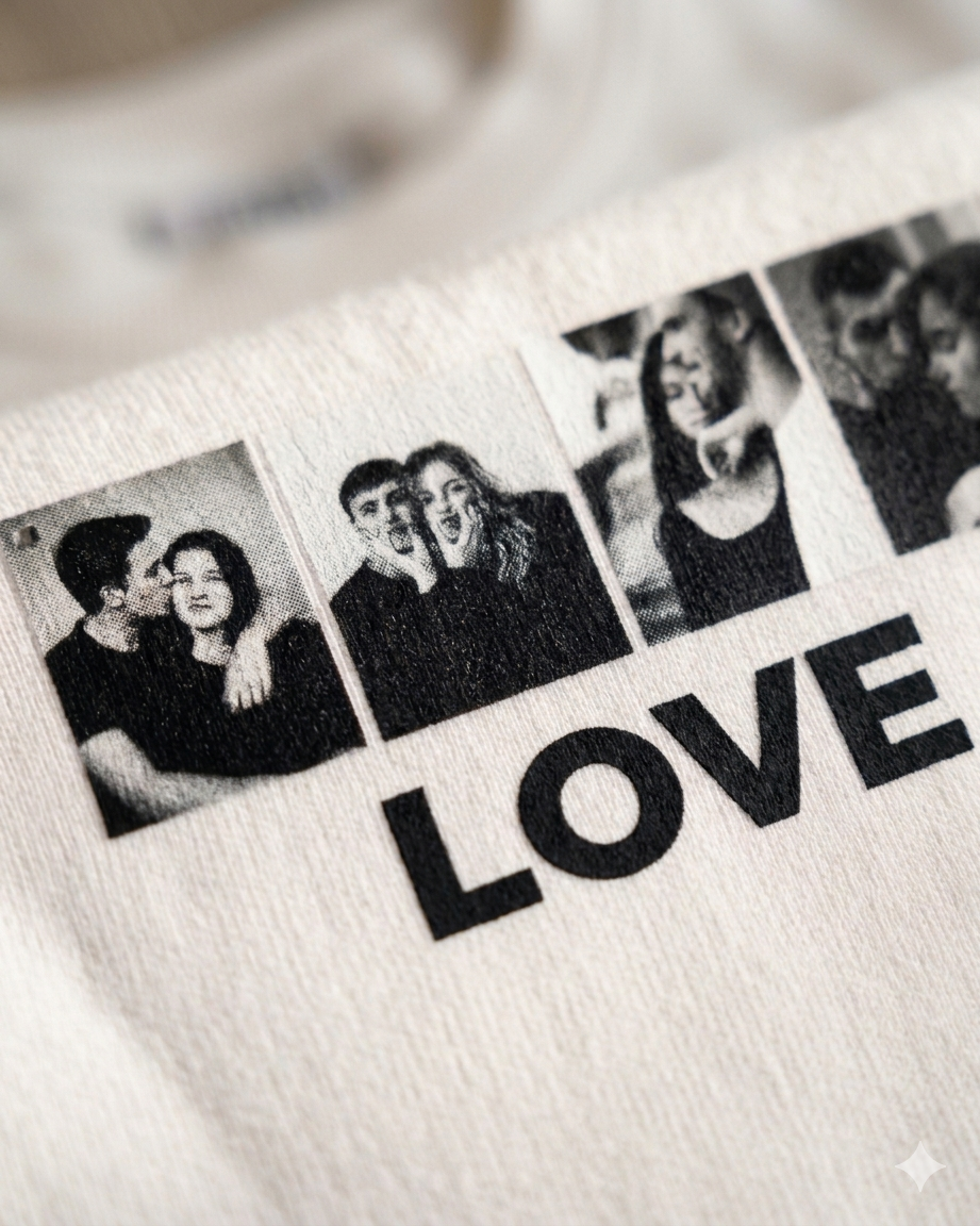 Custom Love Photo Strip Oversized T-Shirt