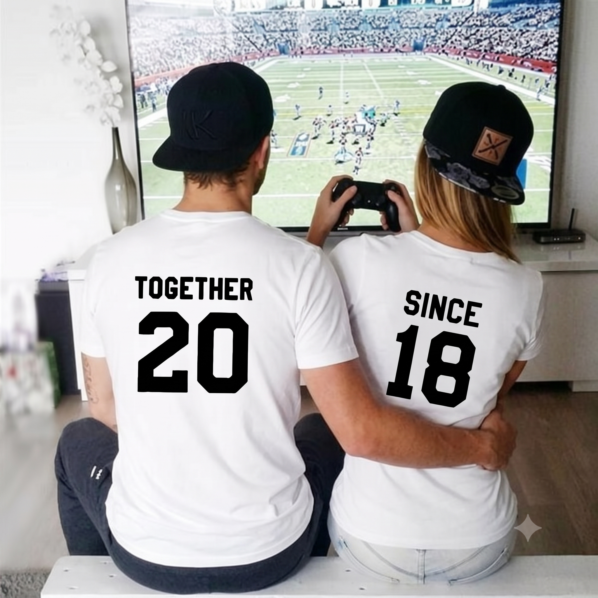Together Since – Custom Year Matching Couple Oversized T-Shirts