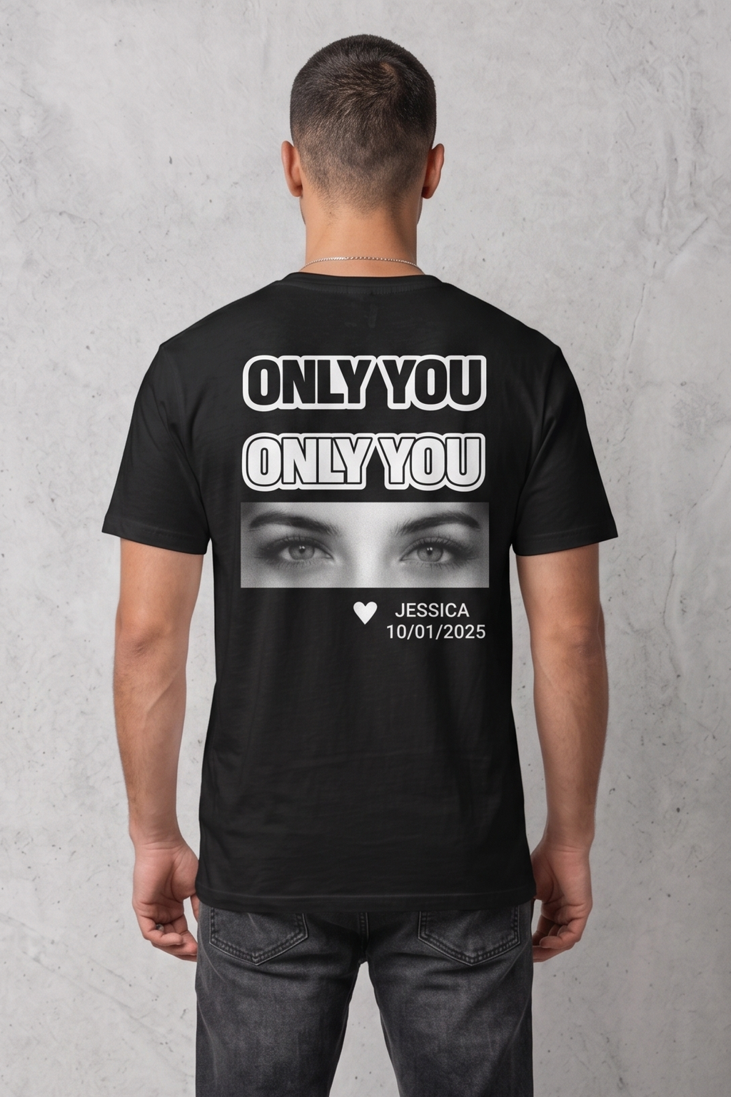 Custom Eyes Photo Graphic Oversized Tee