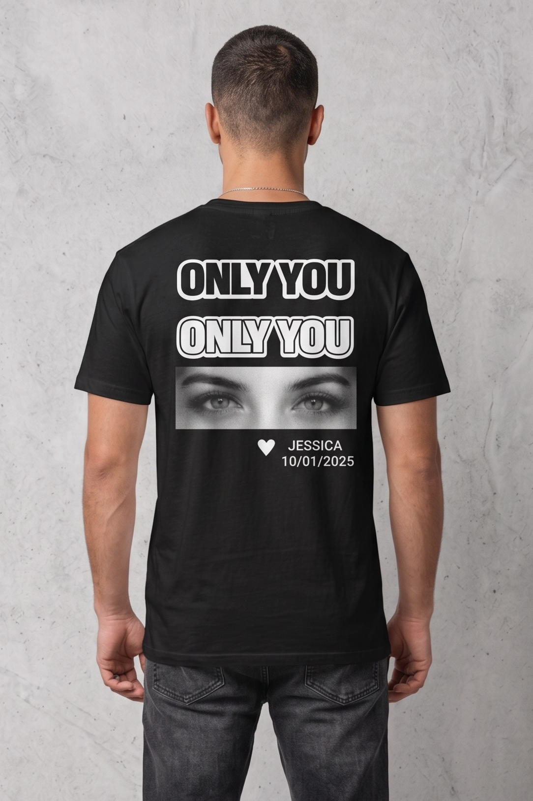 Custom Eyes Photo Graphic Oversized Tee
