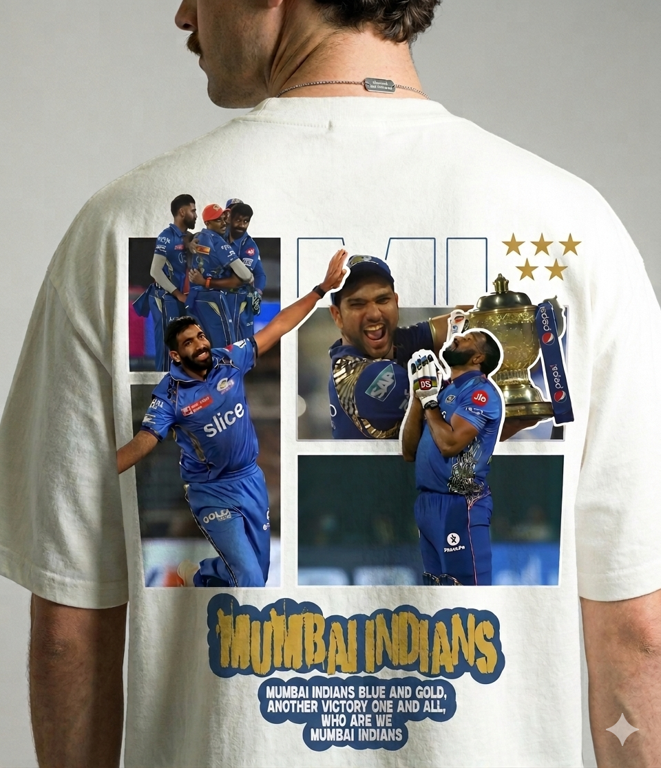 Rohit Sharma Special Edition Oversized T-Shirt – Mumbai Indians Tribute
