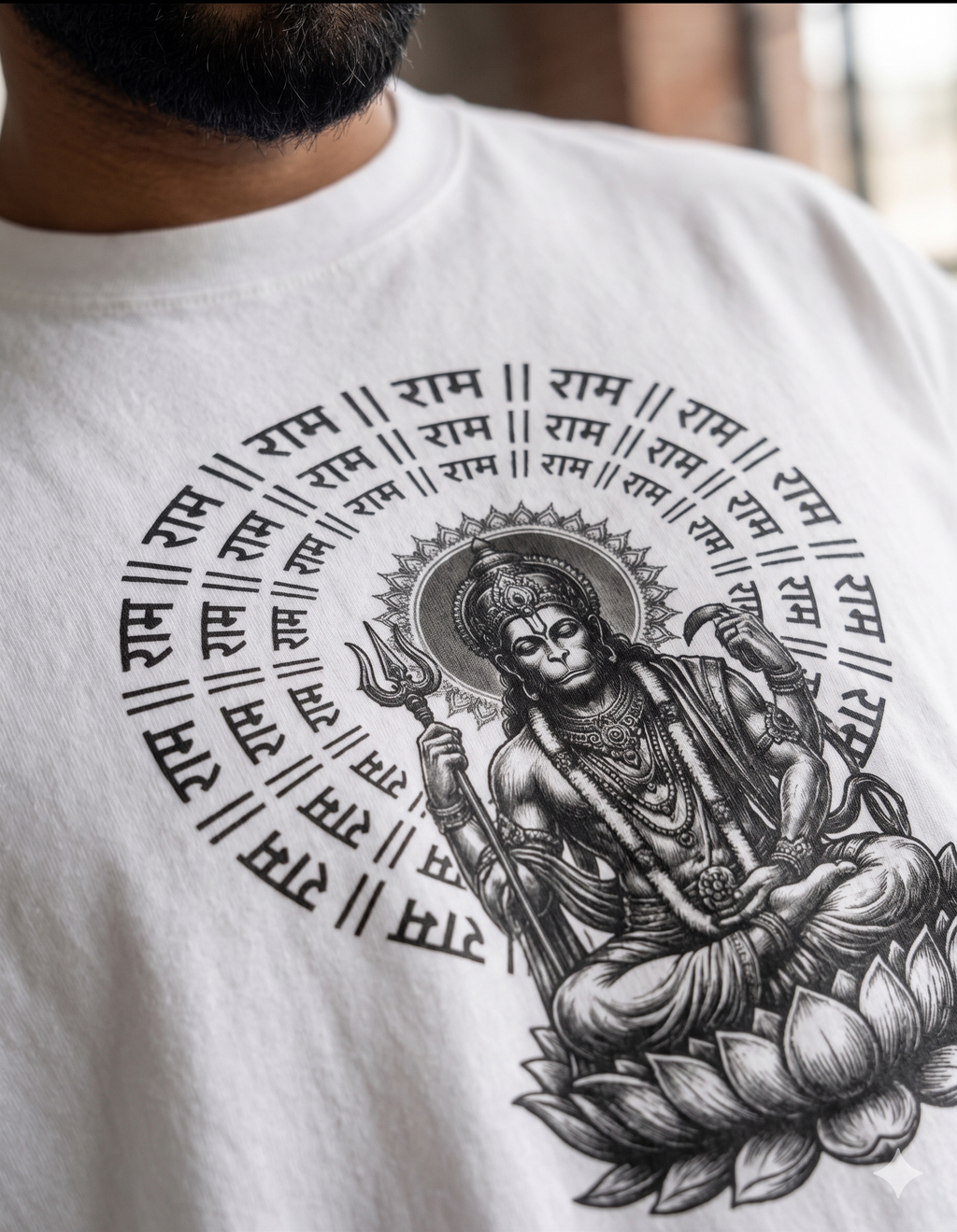 Hanuman Devotional Oversized T-Shirt