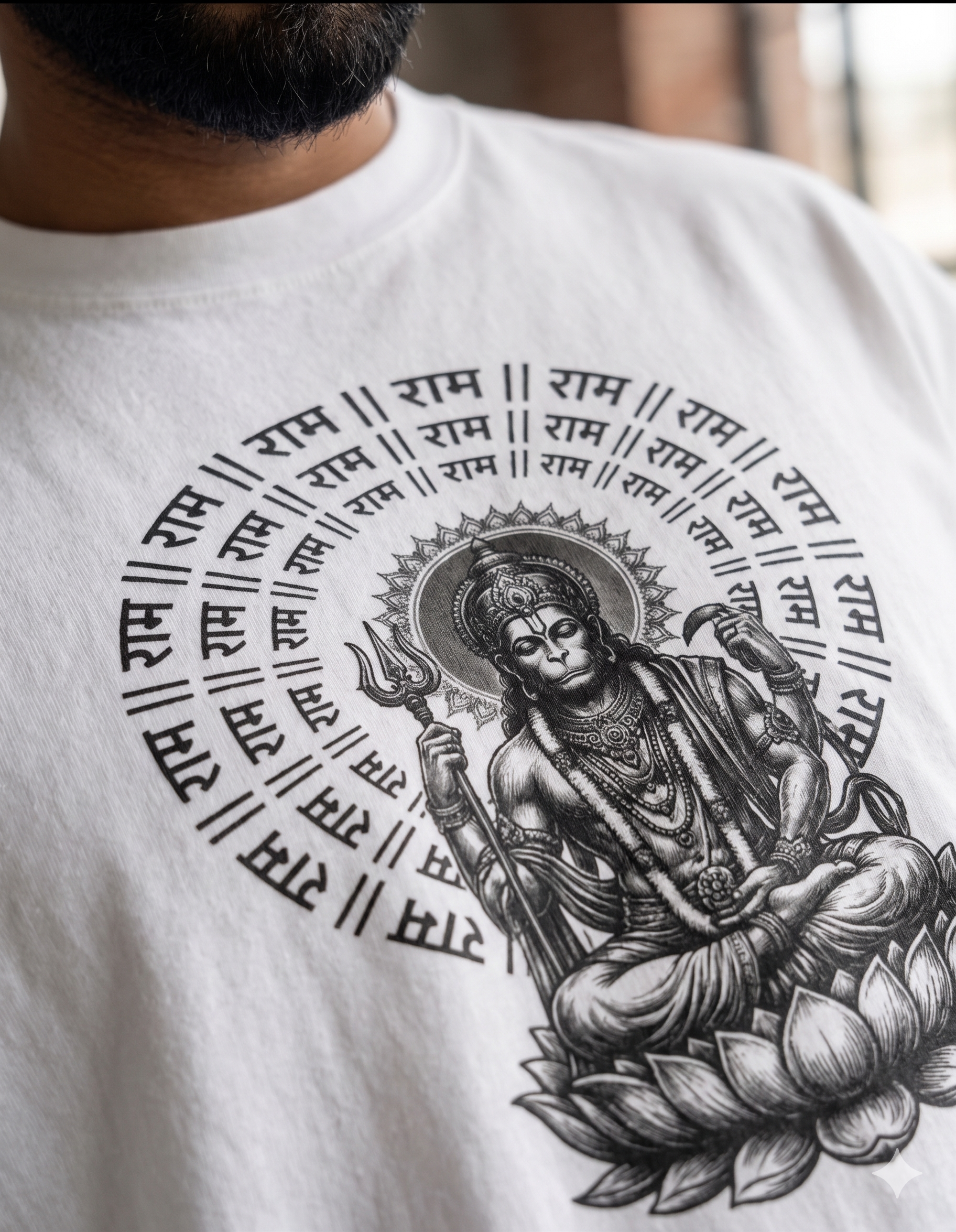 Hanuman Devotional Oversized T-Shirt