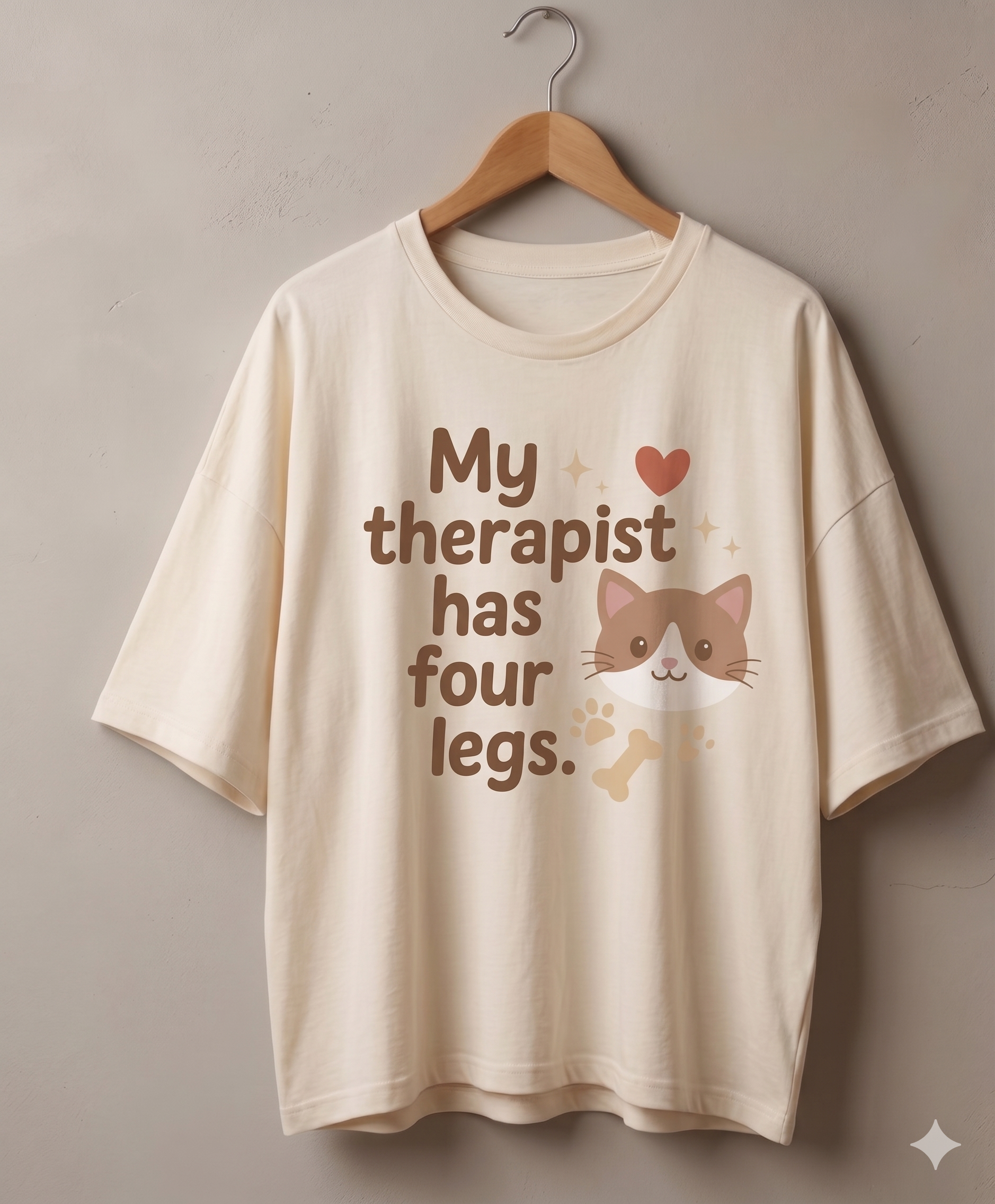 My Therapist Has Four Legs Oversized T-Shirt