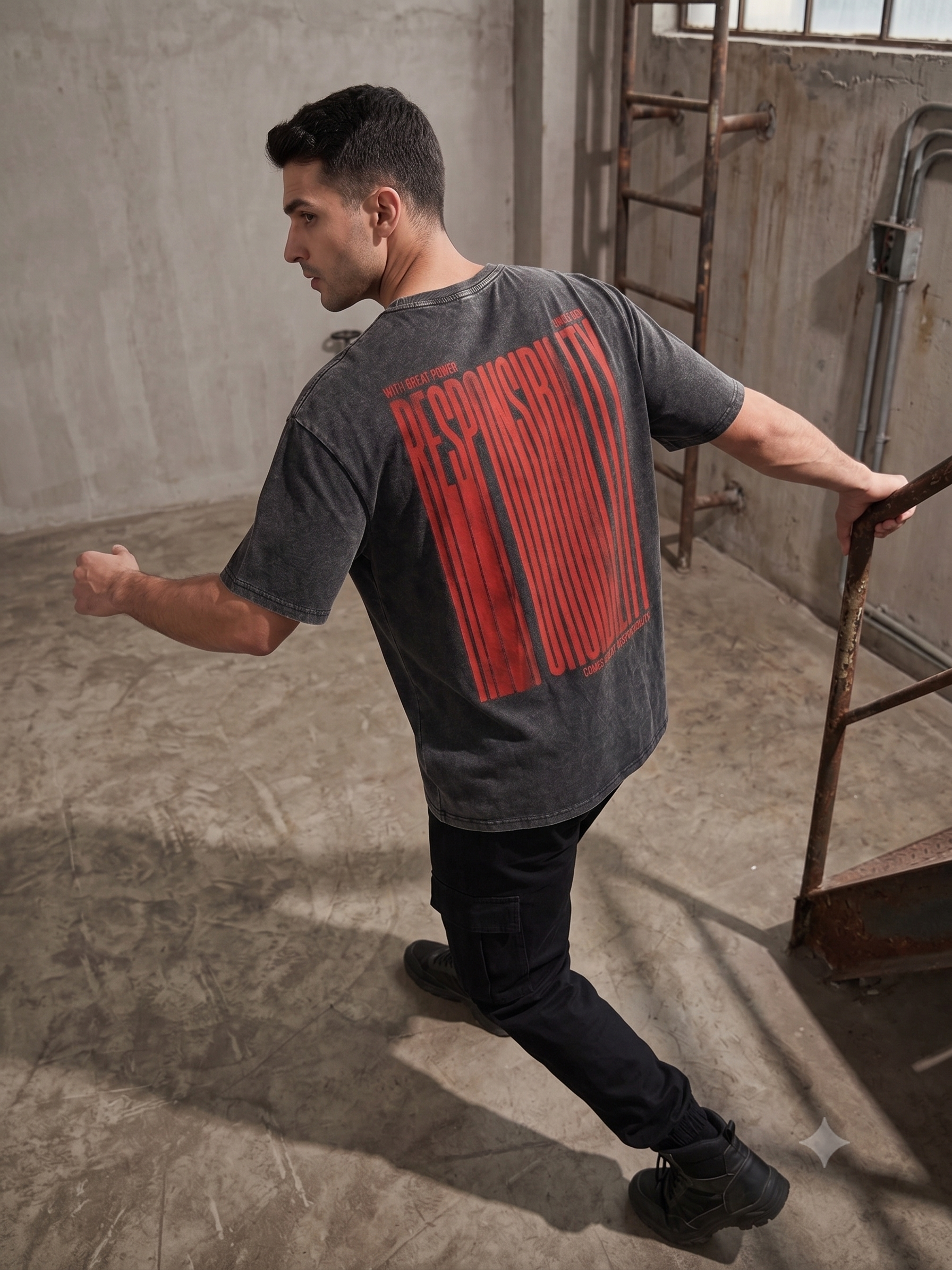 Spider-Man Acid Wash Oversized T-Shirt