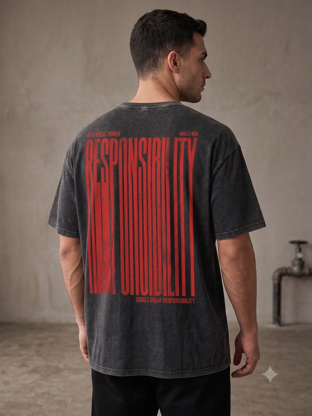 Spider-Man Acid Wash Oversized T-Shirt