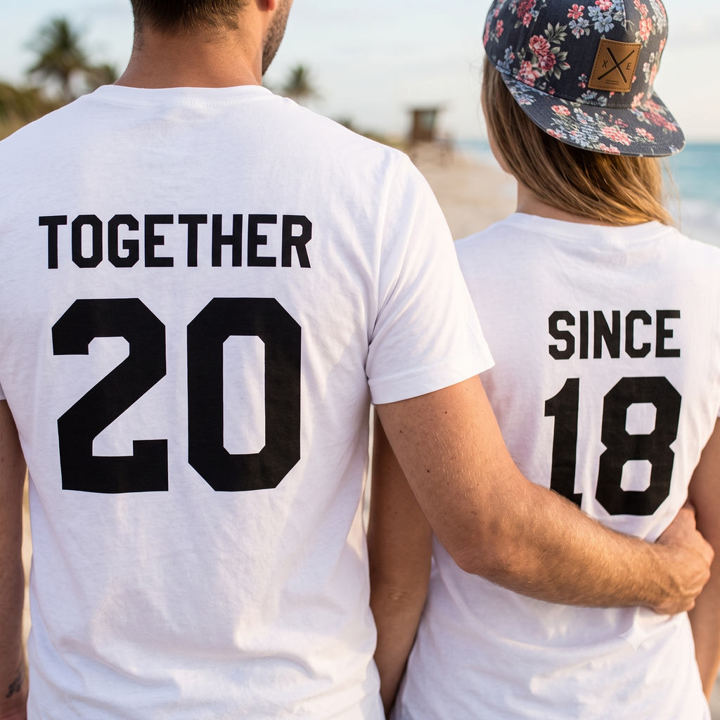 Together Since – Custom Year Matching Couple Oversized T-Shirts