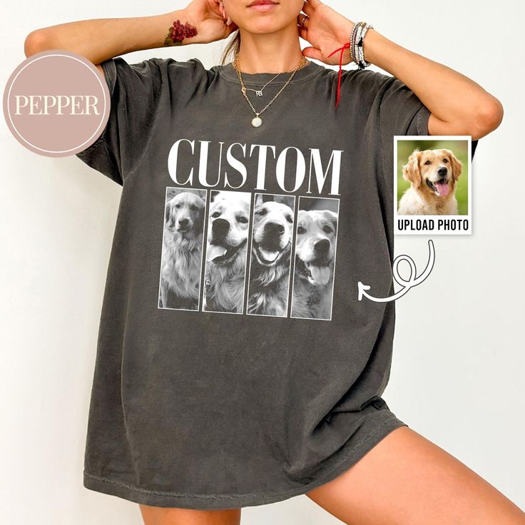 Custom Pet Collage Oversized T-Shirt