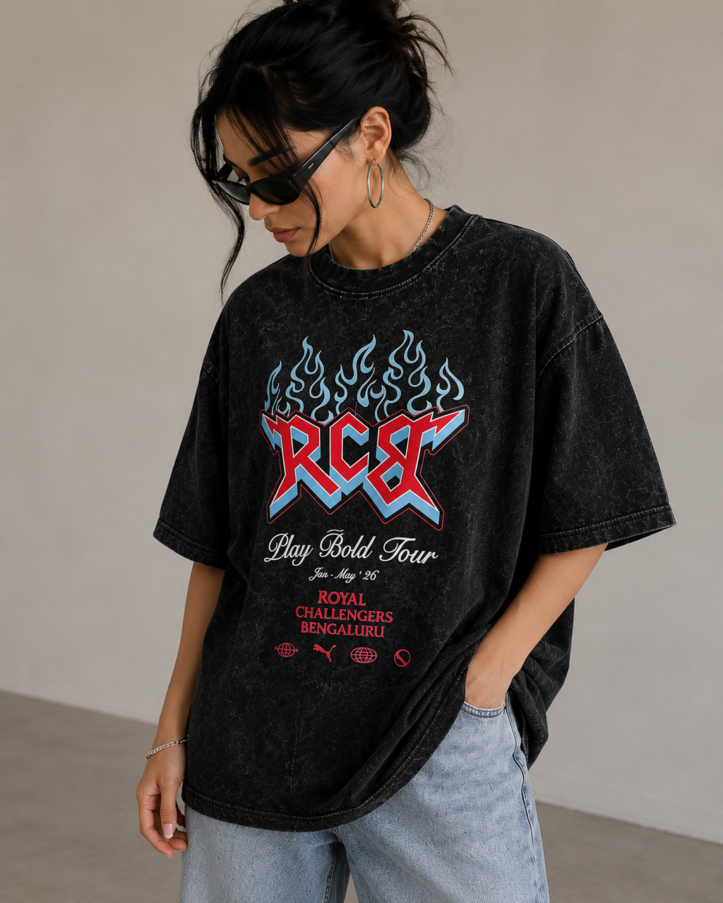 RCB Play Bold Tour Oversized T-Shirt