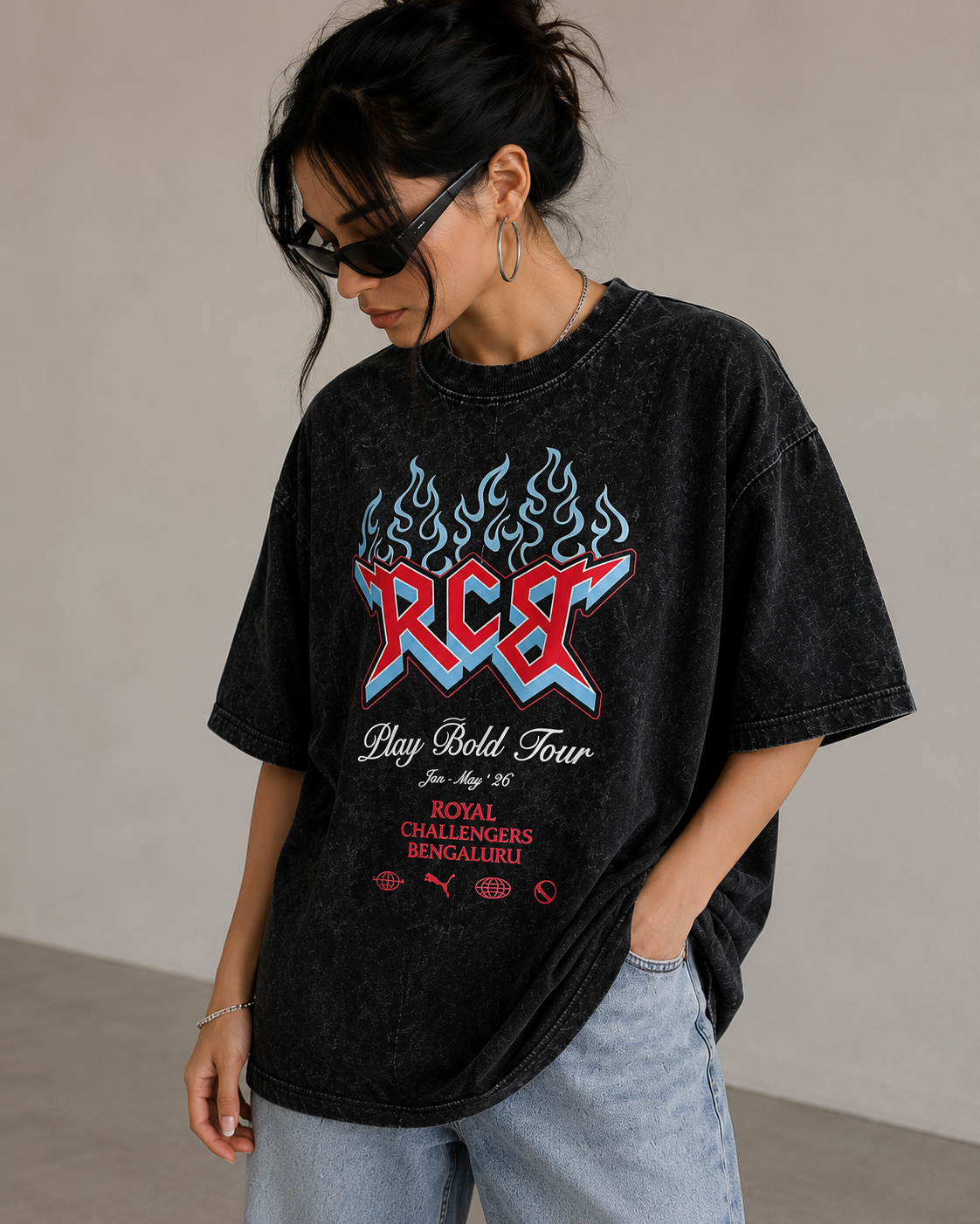 RCB Play Bold Tour Oversized T-Shirt