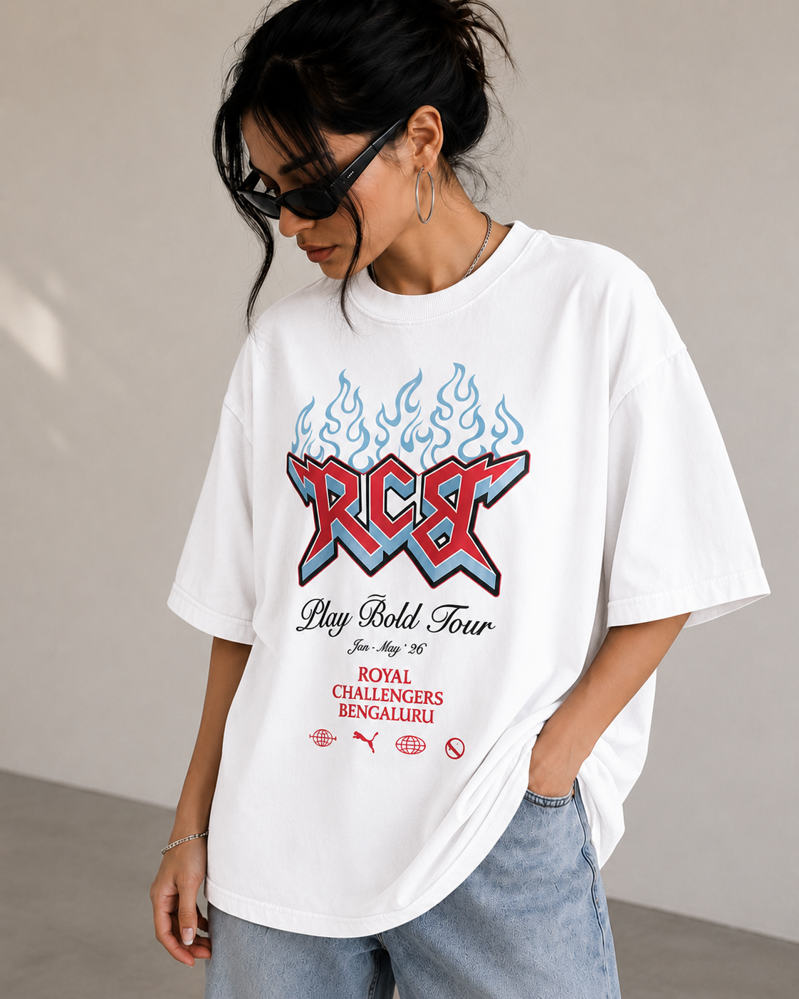 RCB Play Bold Tour Oversized T-Shirt