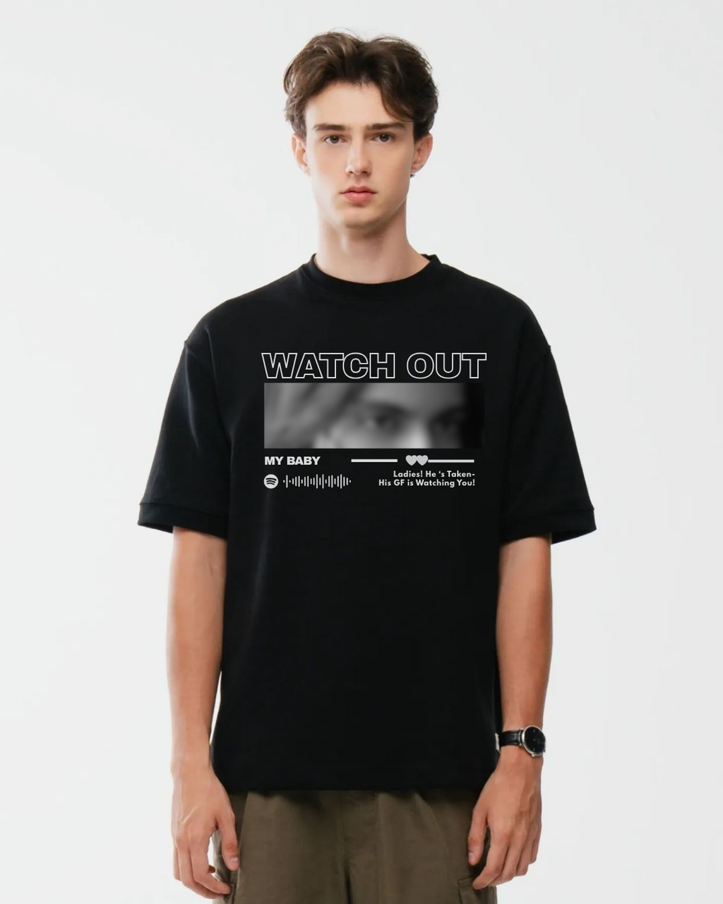 Couple Watch Out Custom Oversized Tshirt