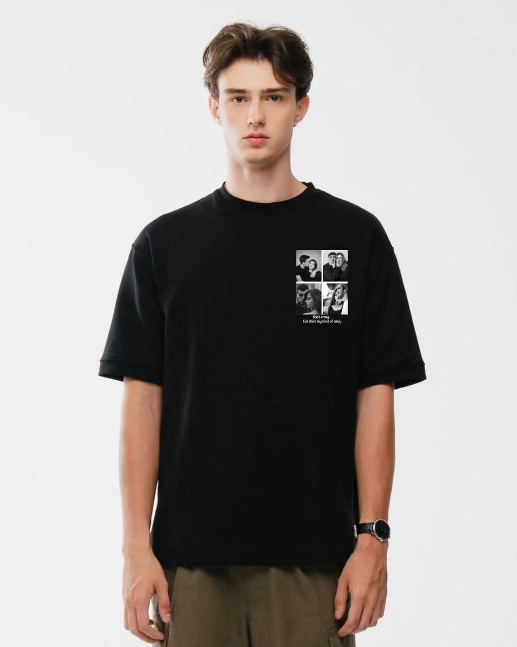 Custom Mini Photo Grid Oversized T-Shirt