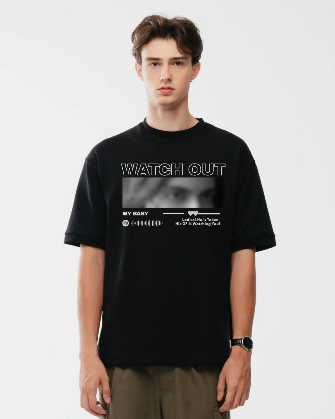 Couple Watch Out Custom Oversize Tshirt
