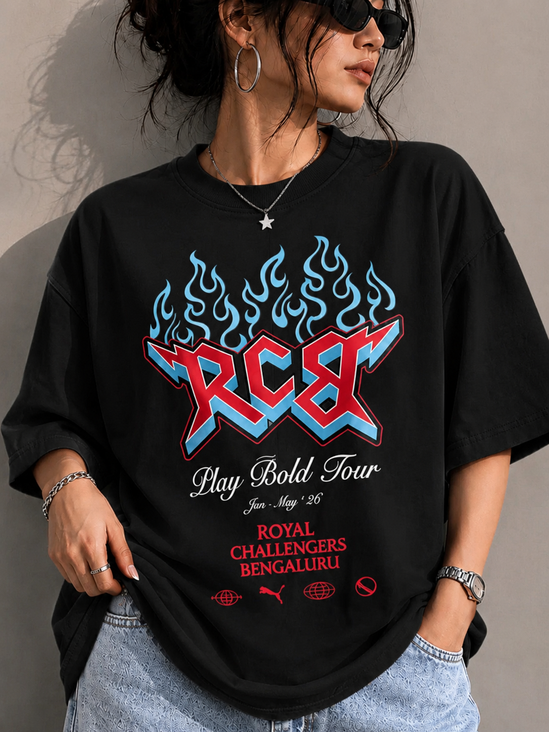RCB Play Bold Tour Oversized T-Shirt