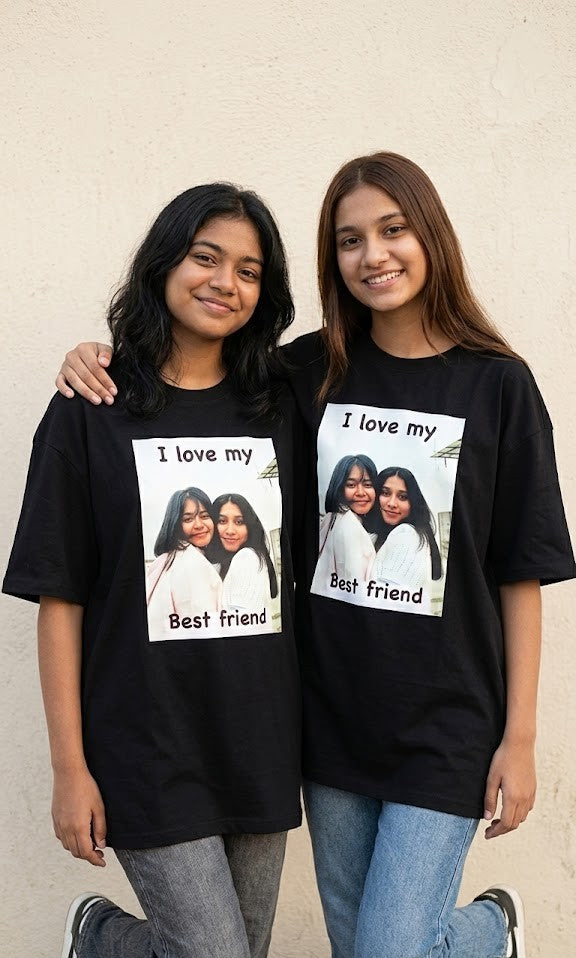 Best Friend Custom Photo Oversized T-Shirt